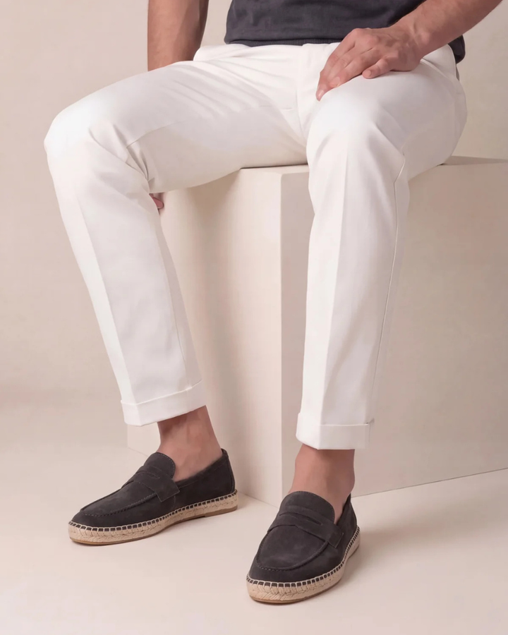 Michael Sydney men's espadrille in coffee brown, front view