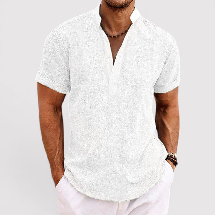 Michael Sydney men's lightweight shirt with airy texture, front view
