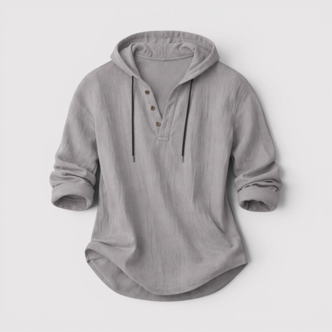 Michael Sydney men's shirt with hood, front view