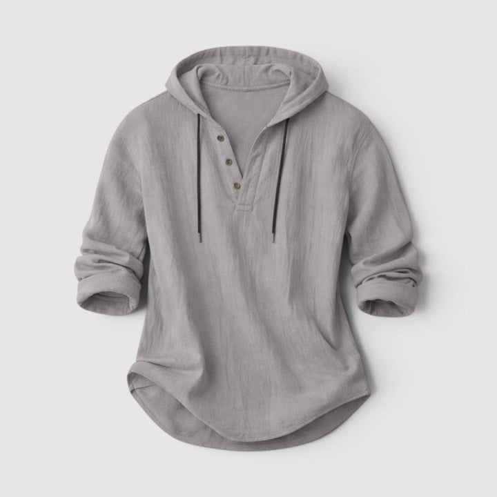 Michael Sydney men's shirt with hood, front view