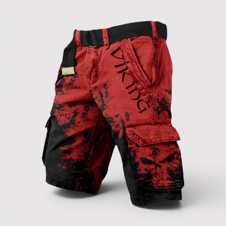 Michael Sydney men's printed cargo shorts, front view