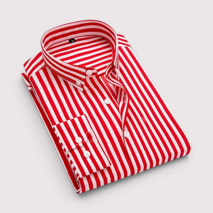 Michael Sydney men's shirt with stripe pattern, front view
