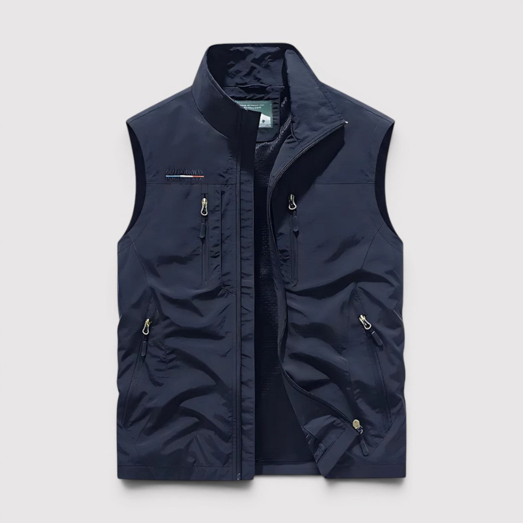 Michael Sydney men's vest with zip pockets, front view