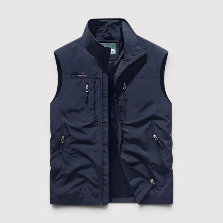 Michael Sydney men's vest with zip pockets, front view