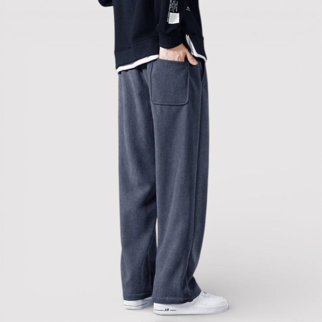 Michael Sydney men's sweatpants with ribbed texture, front view