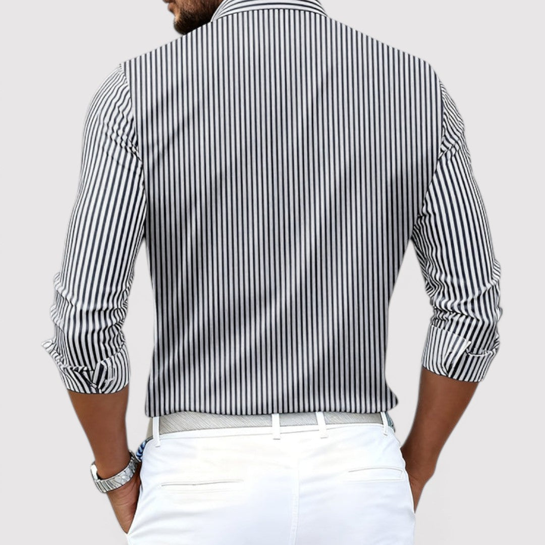Michael Sydney men's striped shirt, front view