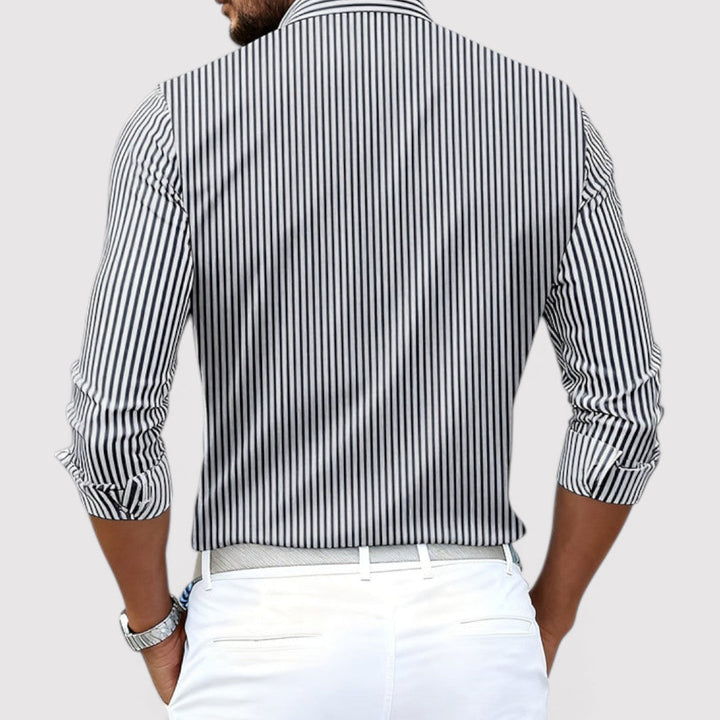 Michael Sydney men's striped shirt, front view