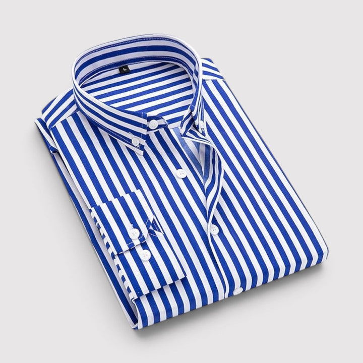 Michael Sydney men's shirt with stripe pattern, front view
