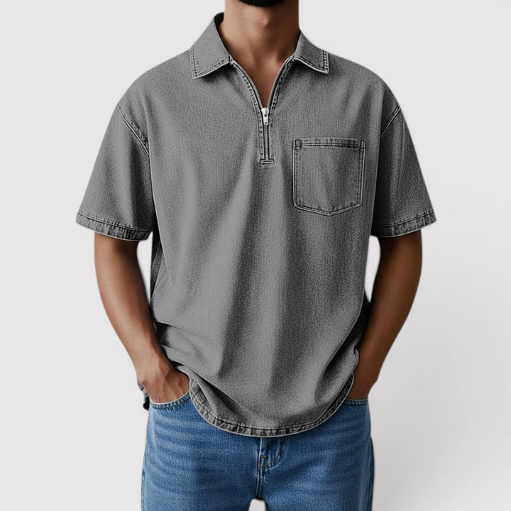Michael Sydney men's half-zip top, front view