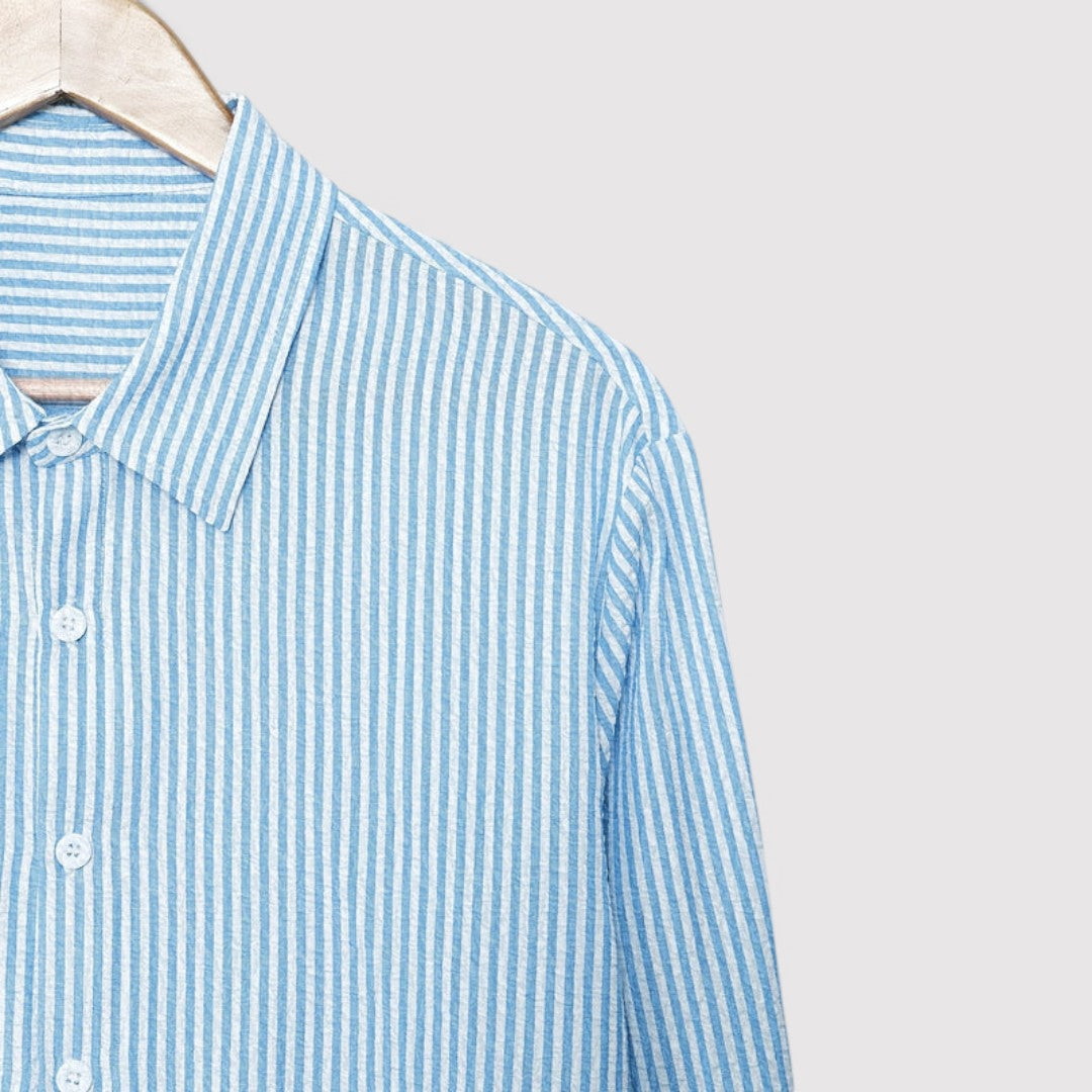 Michael Sydney men's striped shirt, front view