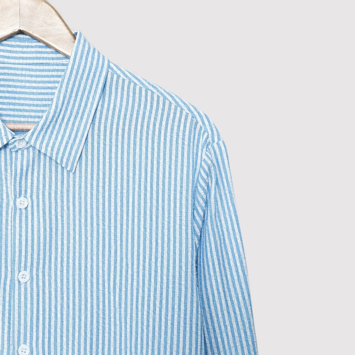 Michael Sydney men's striped shirt, front view