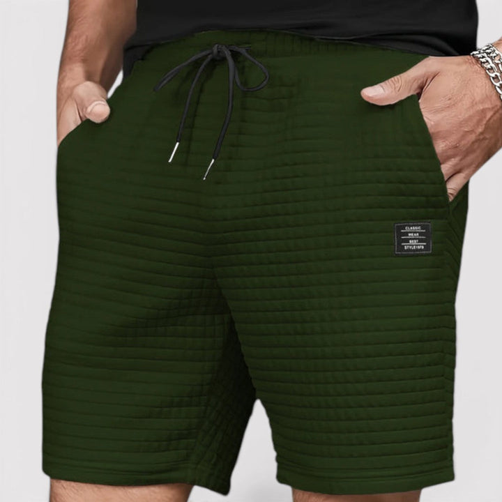 Michael Sydney men's quilted shorts, front view