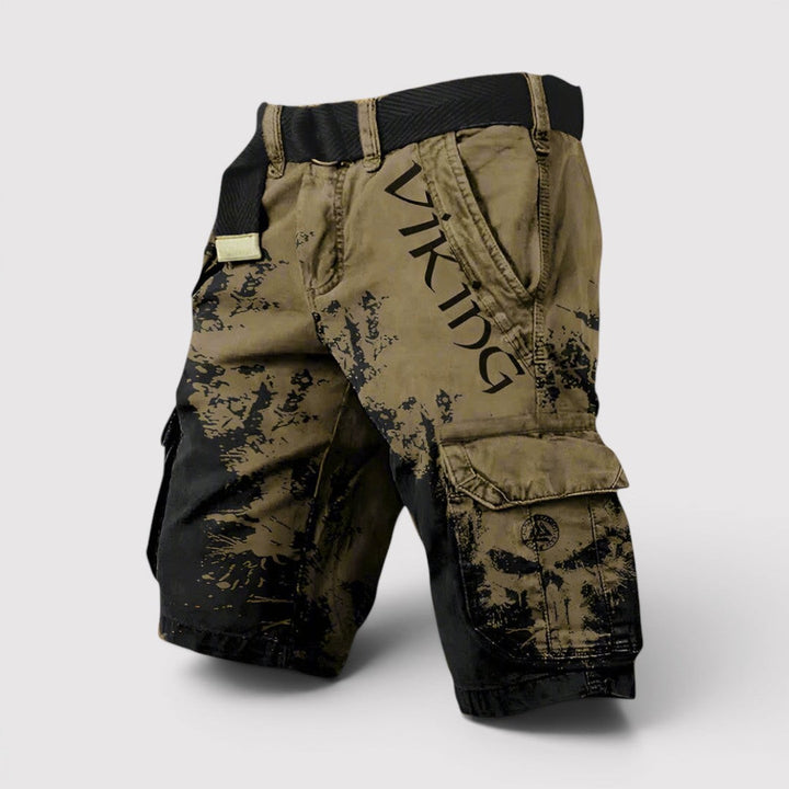Michael Sydney men's printed cargo shorts, front view