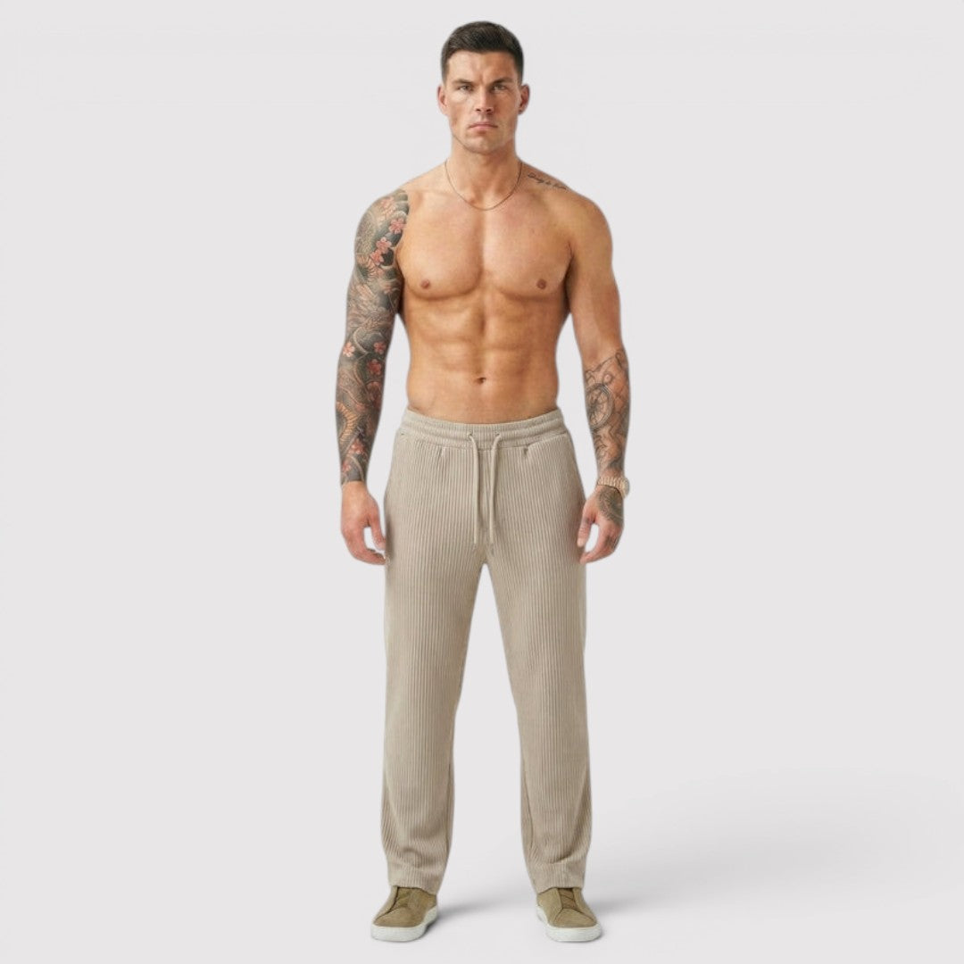 Michael Sydney men's lounge pants with ribbed texture, front view