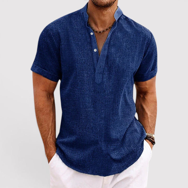 Michael Sydney men's lightweight shirt with airy texture, front view