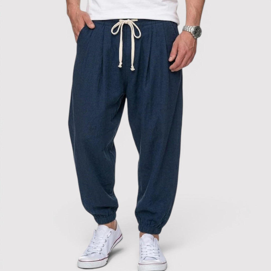 Michael Sydney men's trackpants with cuffs, front view