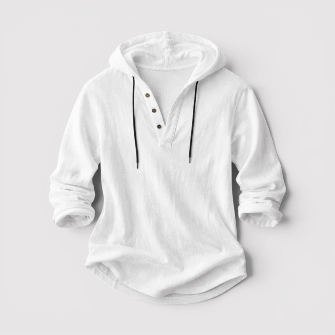 Michael Sydney men's shirt with hood, front view