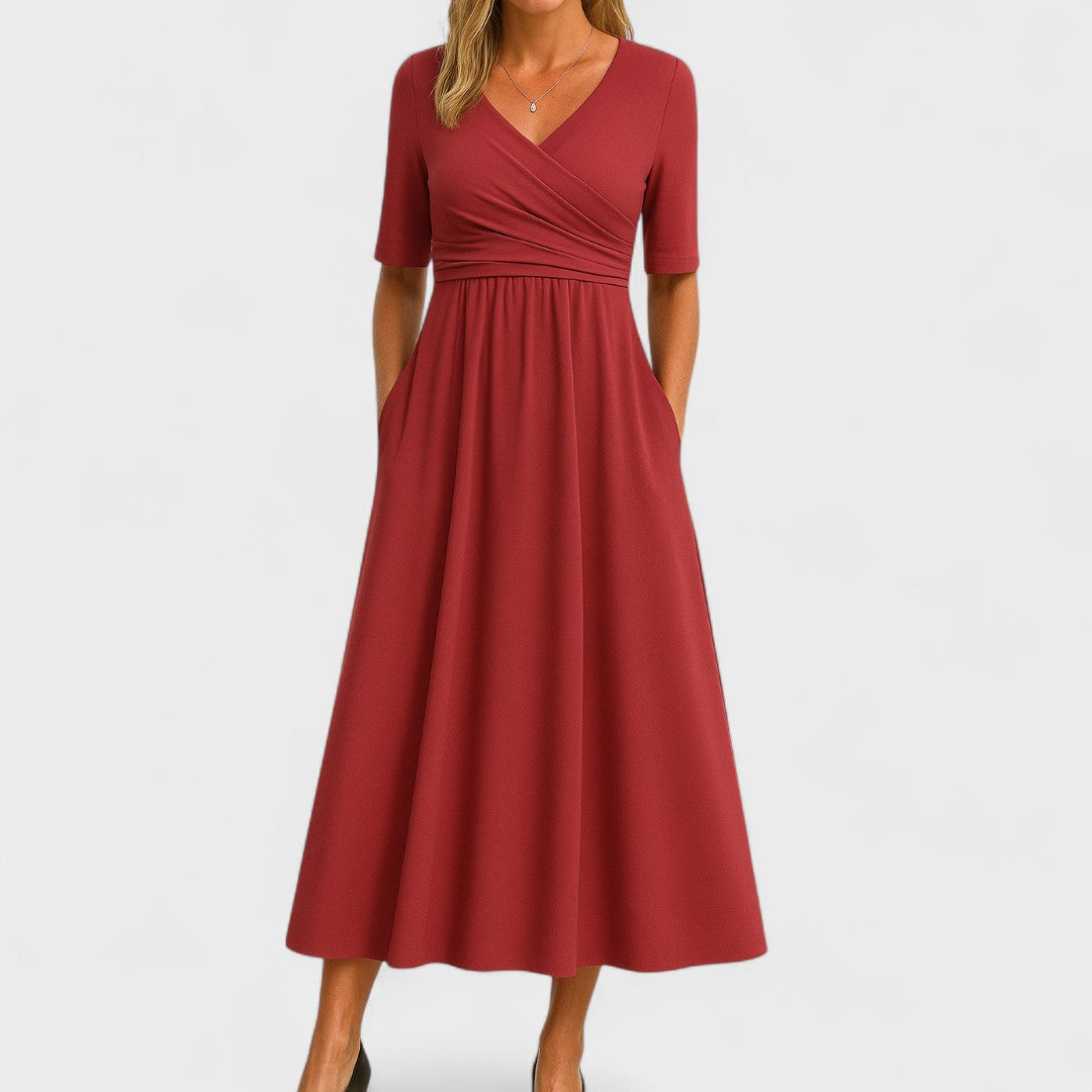 Angela™ | Wrap-Effect Midi Dress