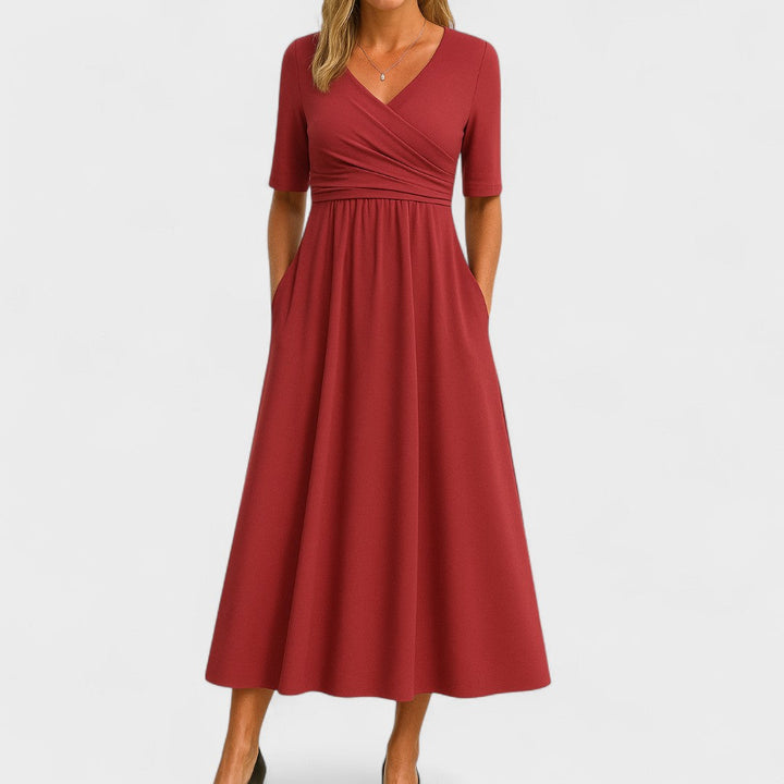 Angela™ | Wrap-Effect Midi Dress
