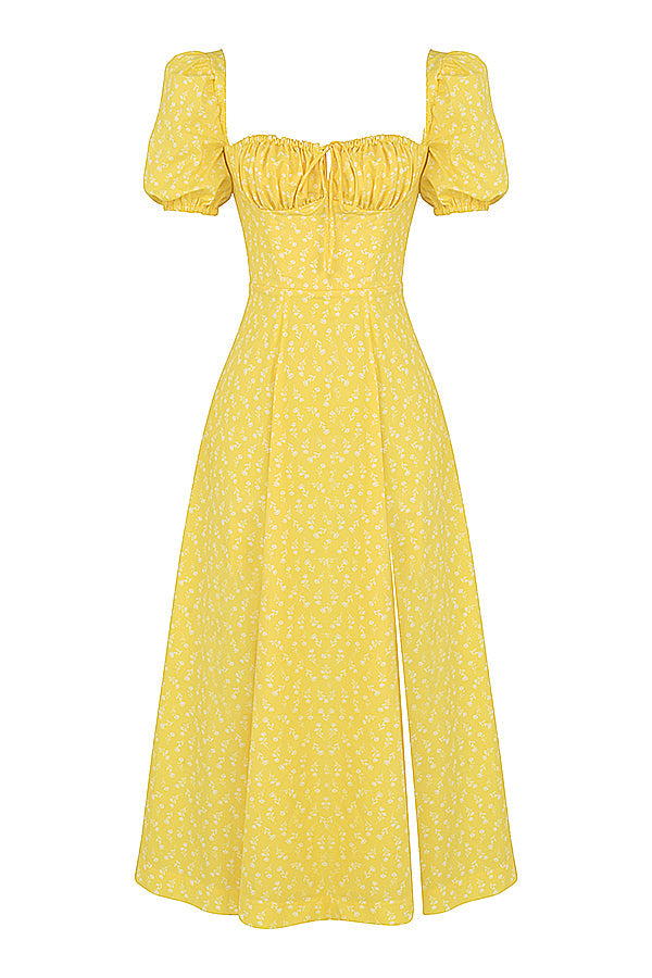 Ellen™ | Puff Sleeve Floral Midi Dress