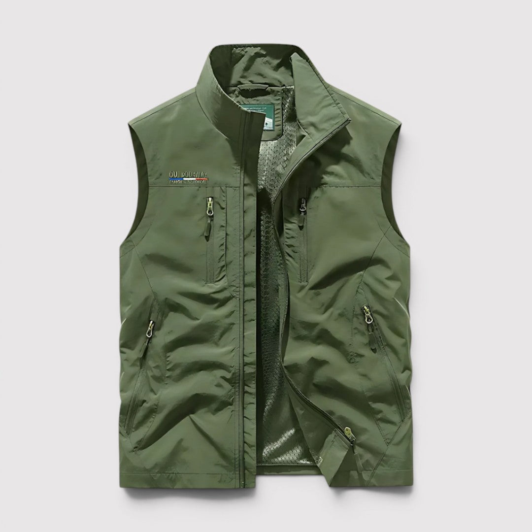 Michael Sydney men's vest with zip pockets, front view