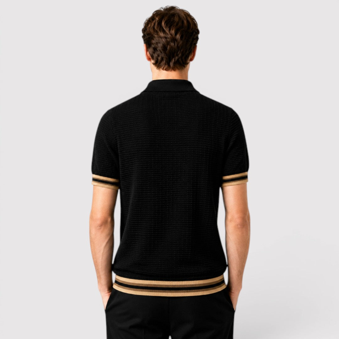 Michael Sydney men's knit polo shirt, front view