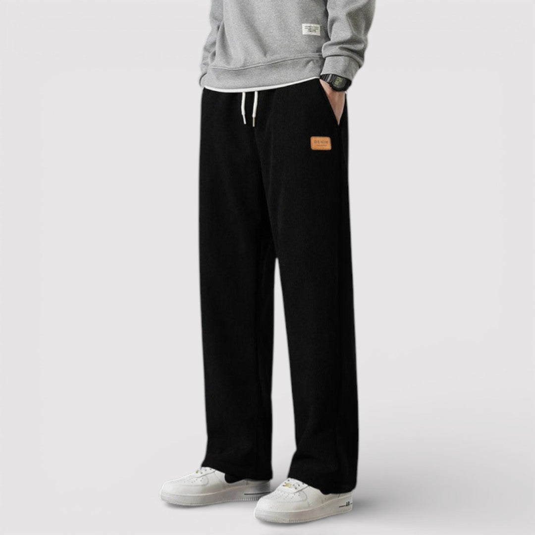 Michael Sydney men's sweatpants with ribbed texture, front view