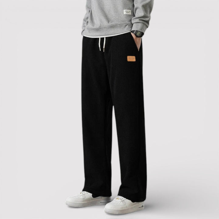 Michael Sydney men's sweatpants with ribbed texture, front view