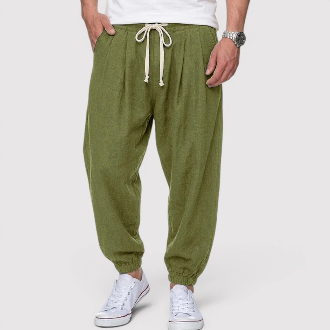 Michael Sydney men's trackpants with cuffs, front view