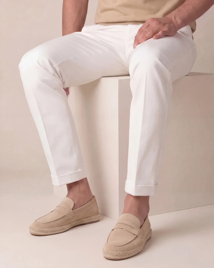 Michael Sydney men's espadrille in beige, front view
