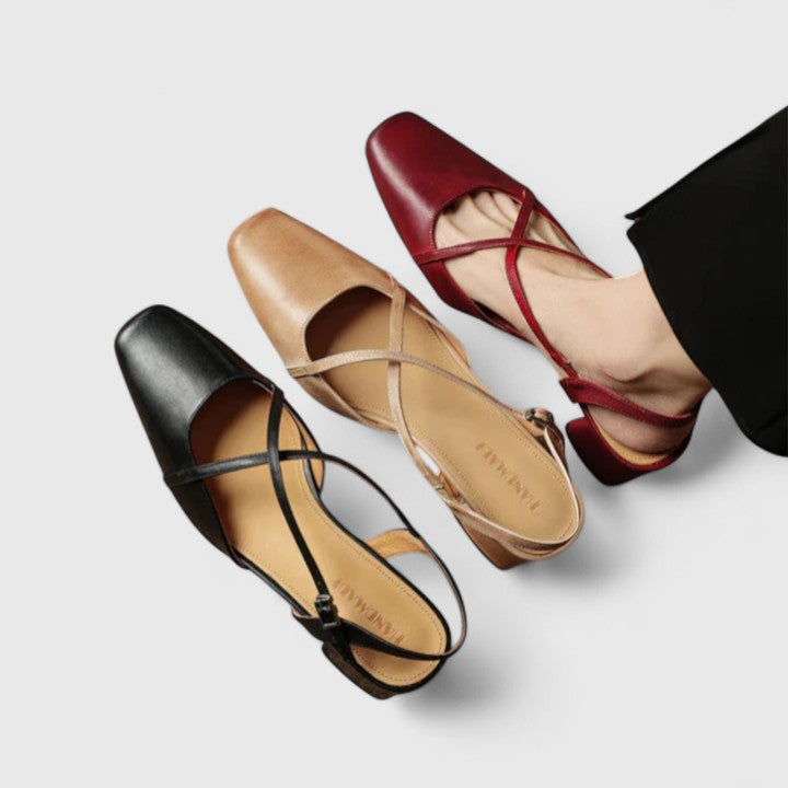 Nicole™ | Cross Strap Slingback Flats