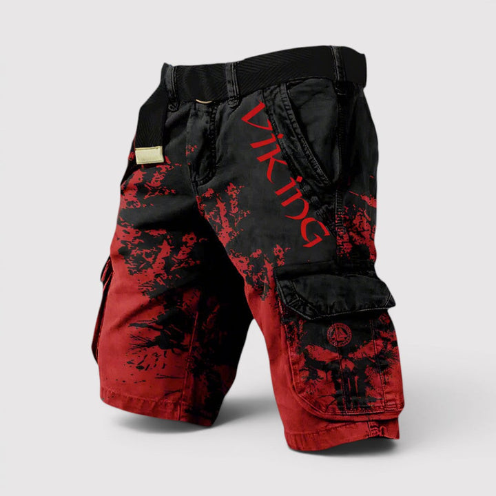 Michael Sydney men's printed cargo shorts, front view