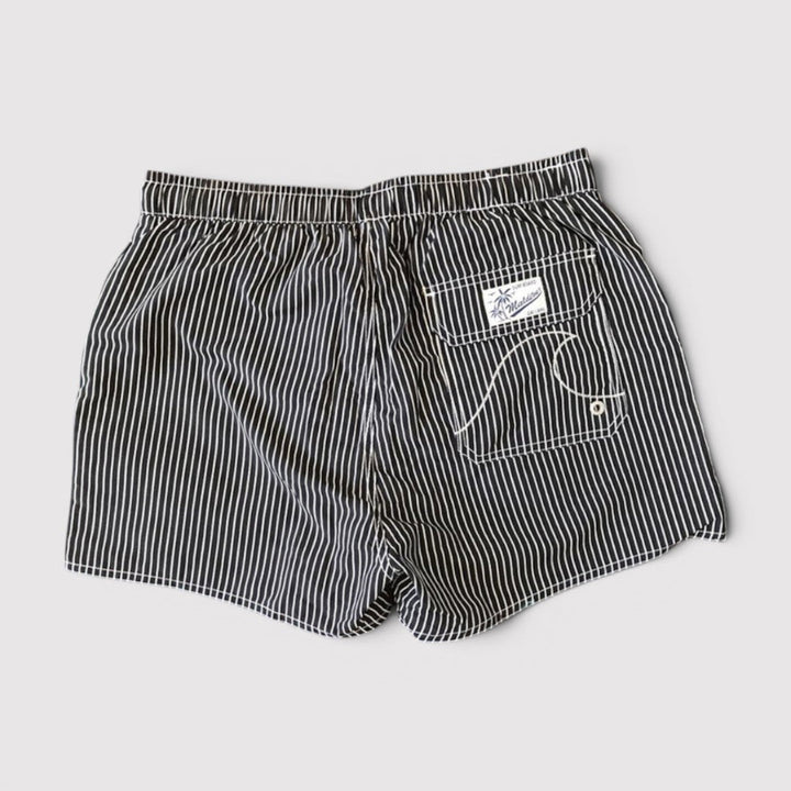 Michael Sydney men's striped swim shorts, front view