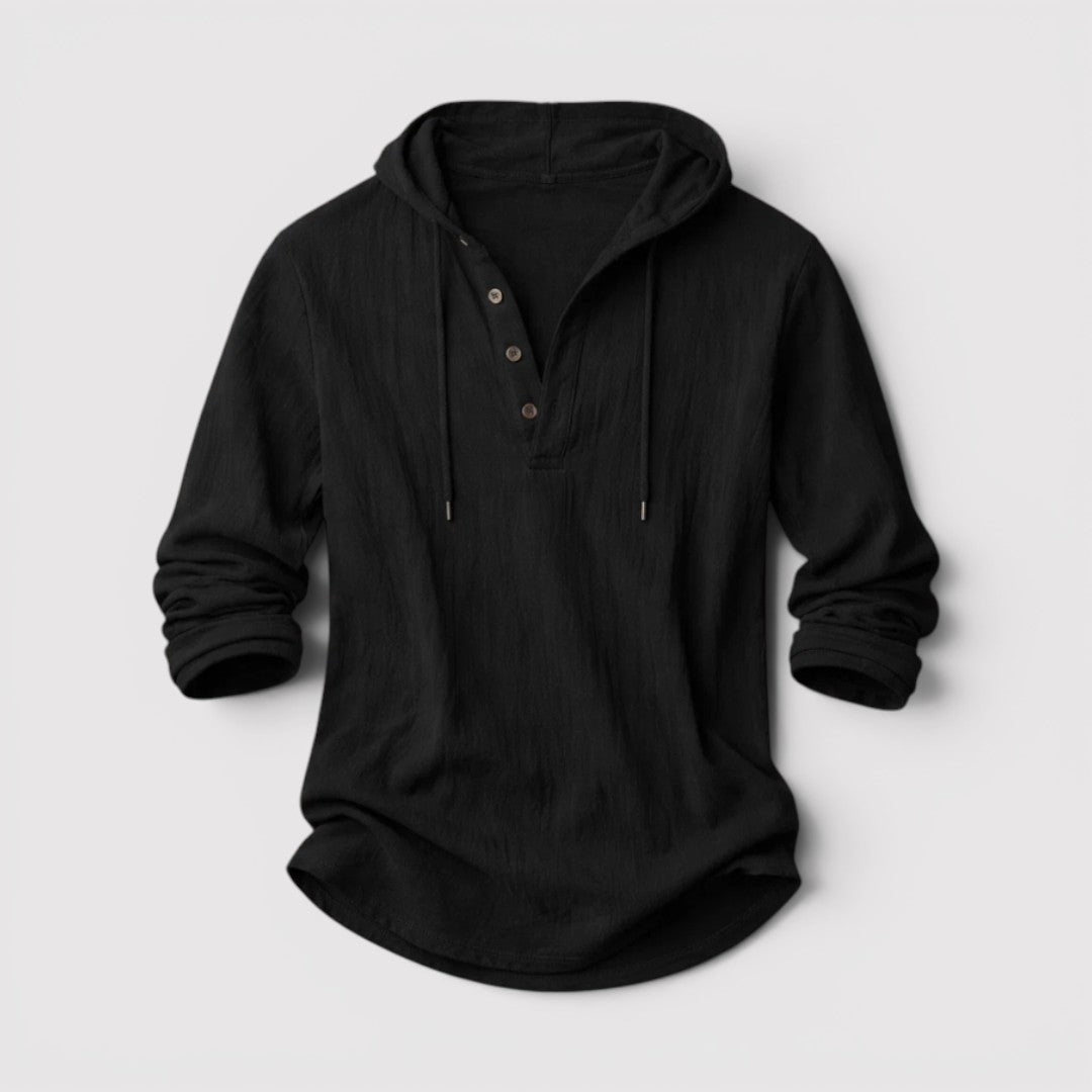 Michael Sydney men's shirt with hood, front view
