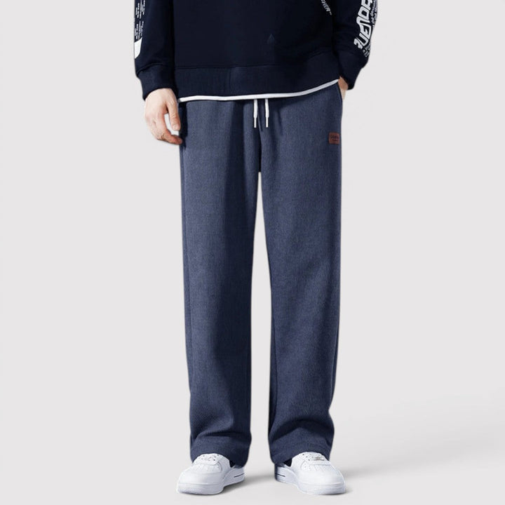 Michael Sydney men's wide ribbed pants, front view
