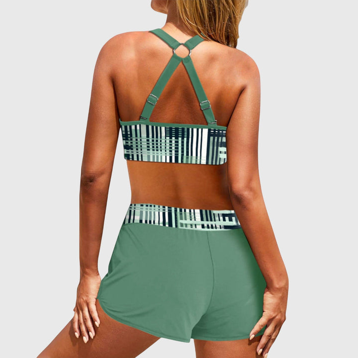 Caitlin™ | Striped Bikini With Swim Shorts
