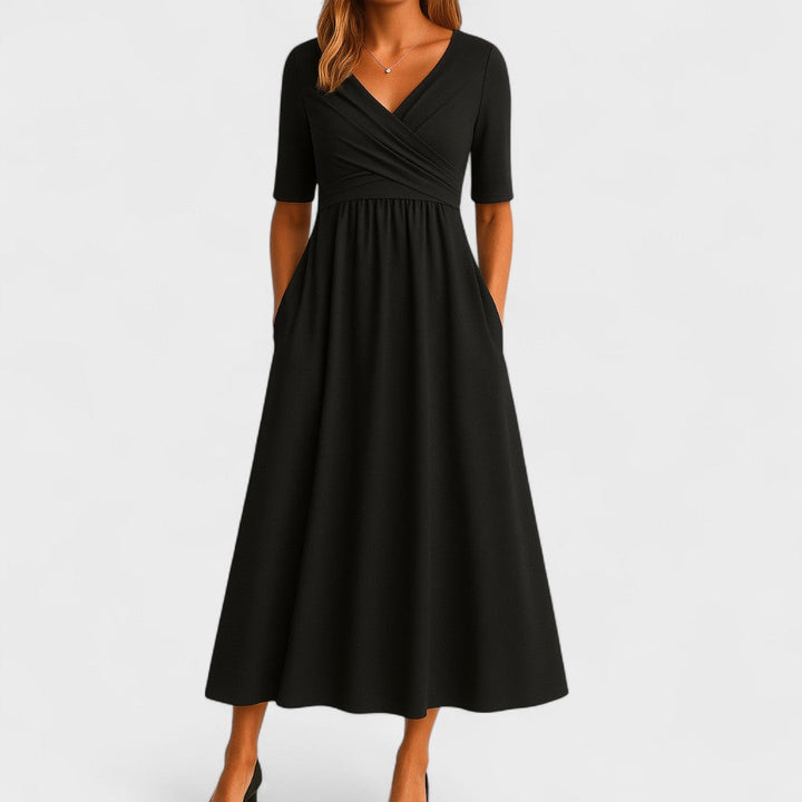Angela™ | Wrap-Effect Midi Dress