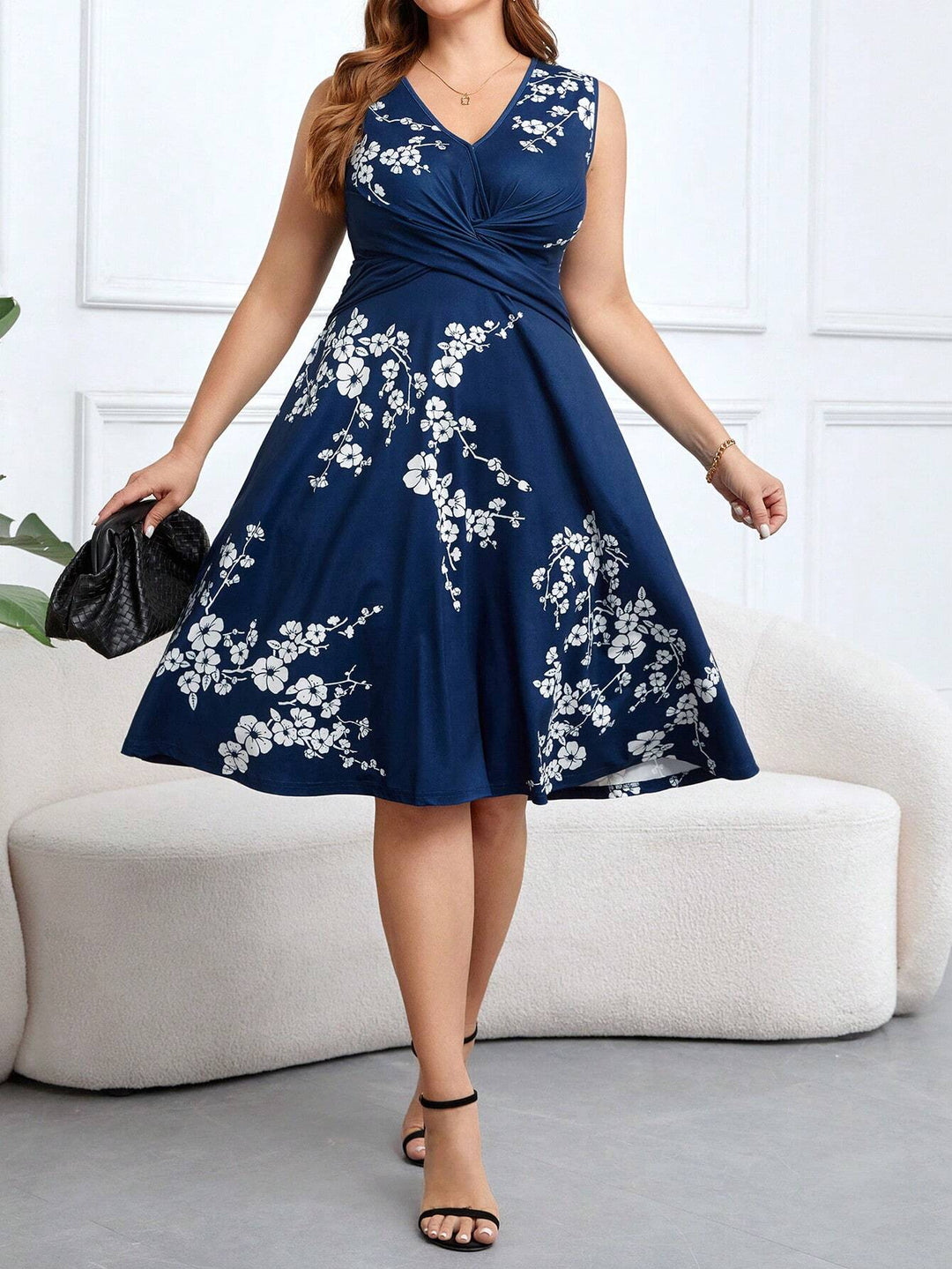 Faye™ | Sleeveless Floral Wrap Dress
