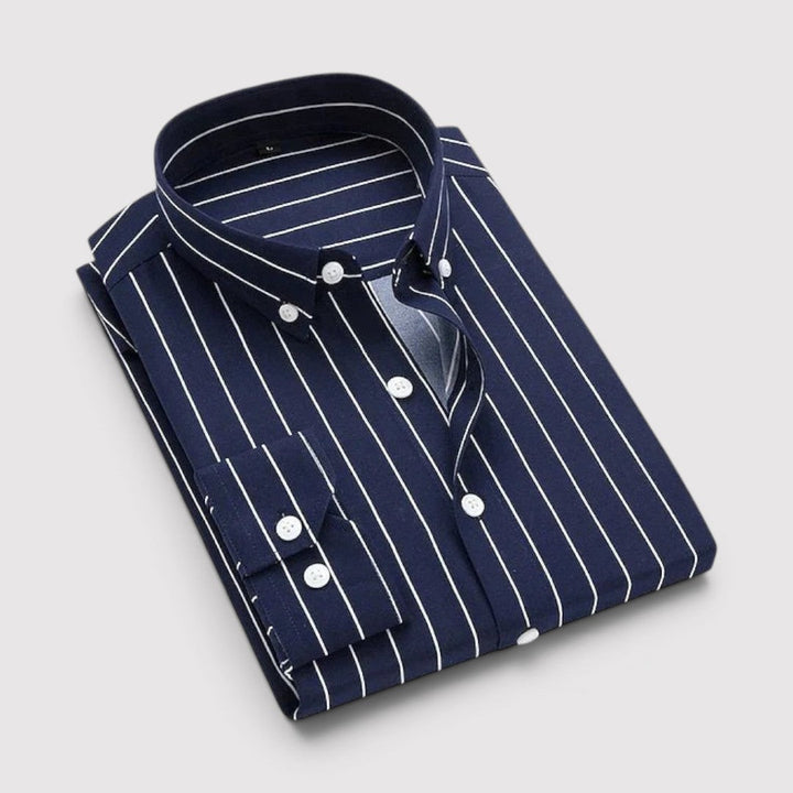 Michael Sydney men's shirt with stripe pattern, front view