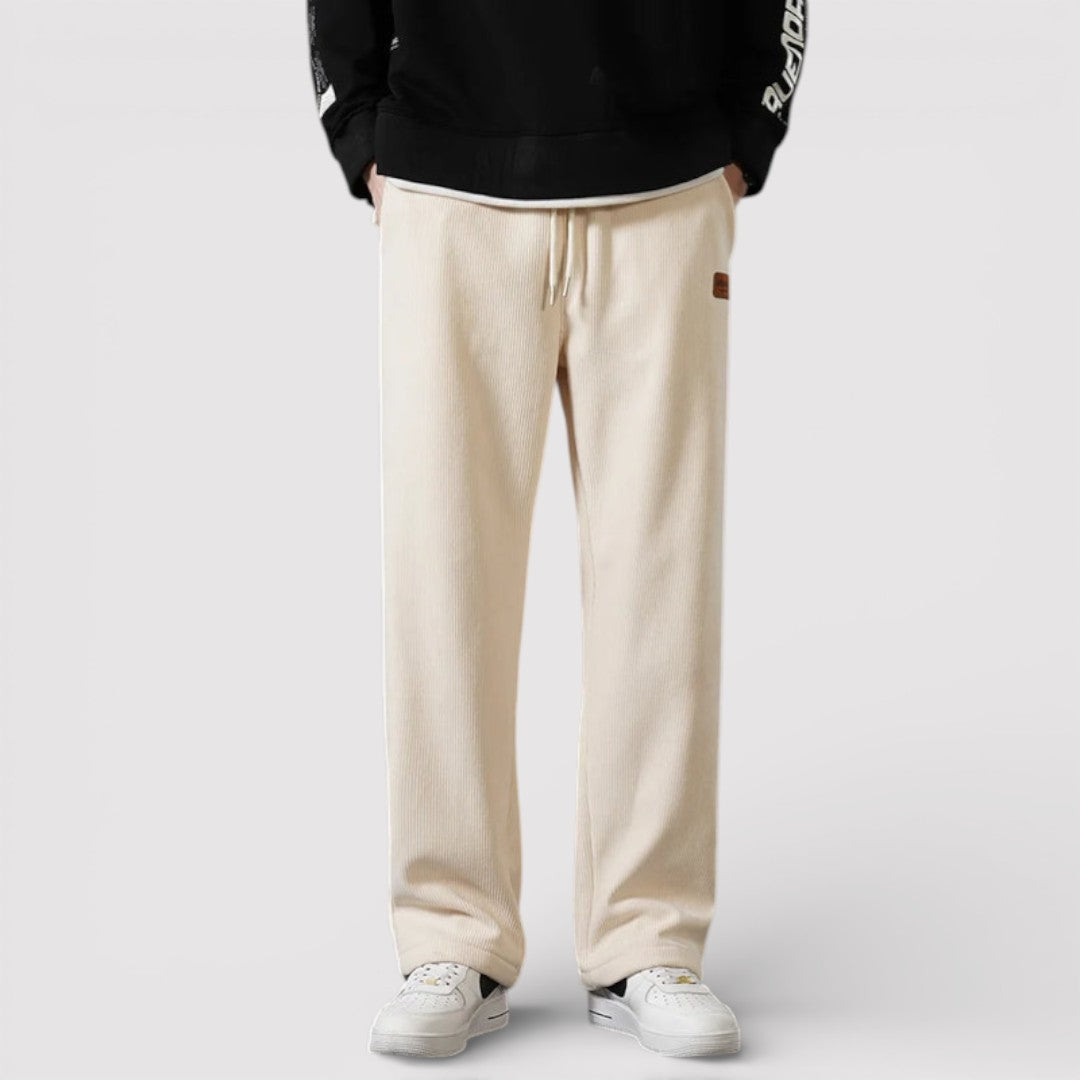 Michael Sydney men's sweatpants with ribbed texture, front view