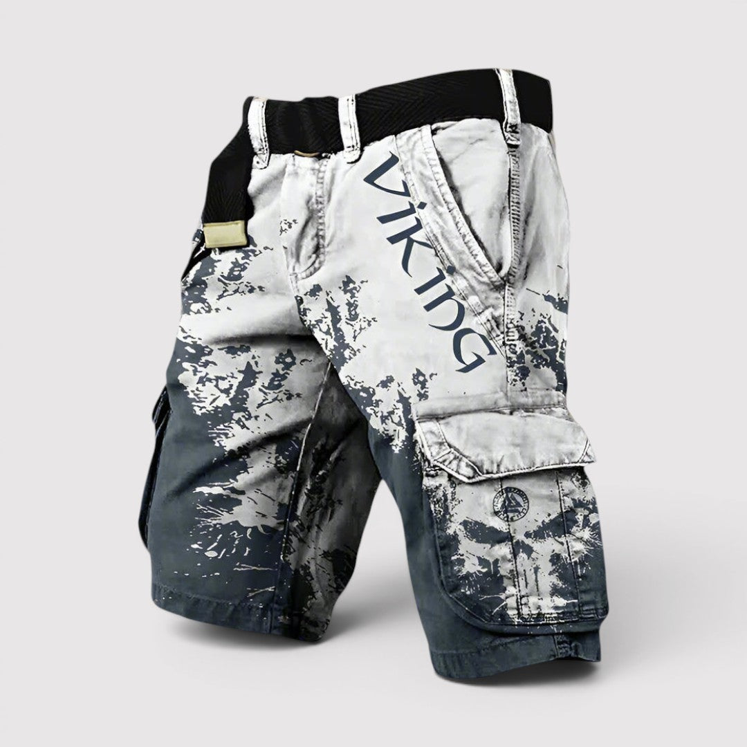 Michael Sydney men's printed cargo shorts, front view