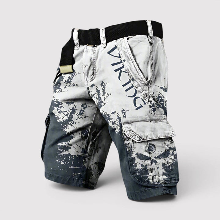 Michael Sydney men's printed cargo shorts, front view