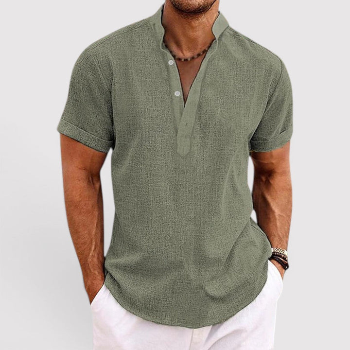 Michael Sydney men's lightweight shirt with airy texture, front view