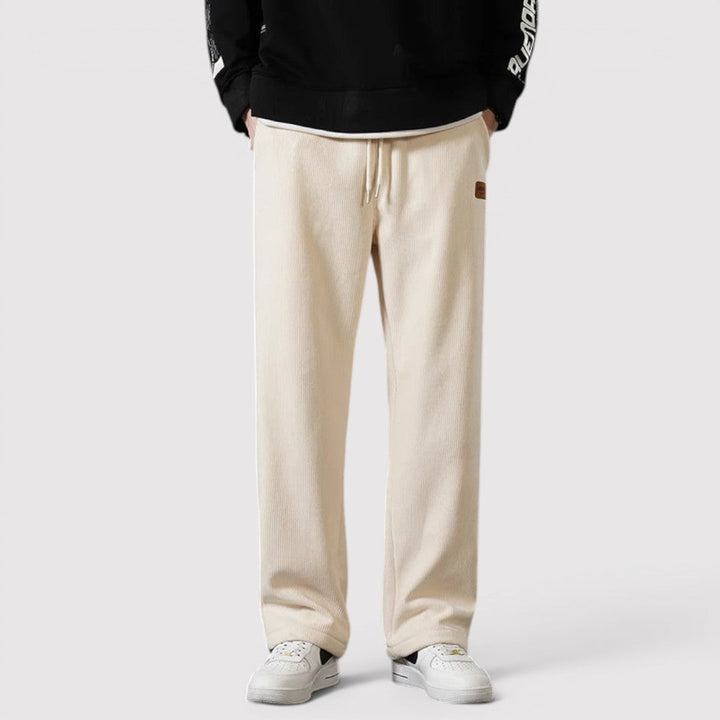 Michael Sydney men's wide ribbed pants, front view