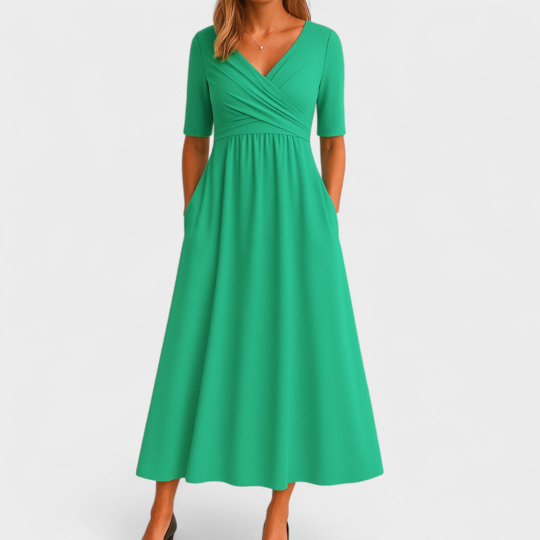 Angela™ | Wrap-Effect Midi Dress