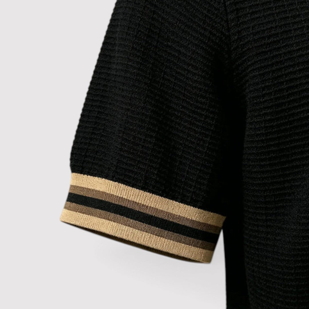 Michael Sydney men's knit polo shirt, front view