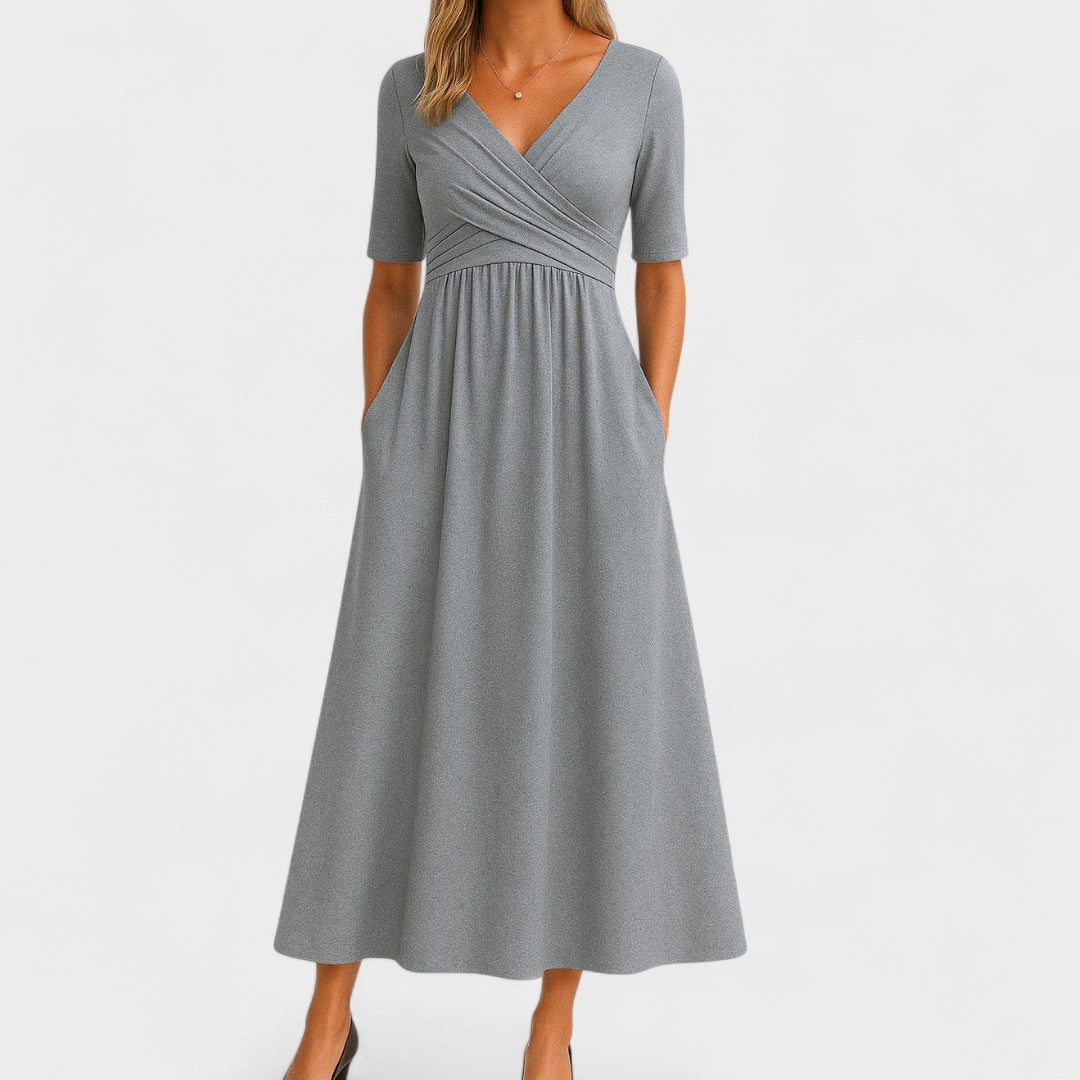 Angela™ | Wrap-Effect Midi Dress