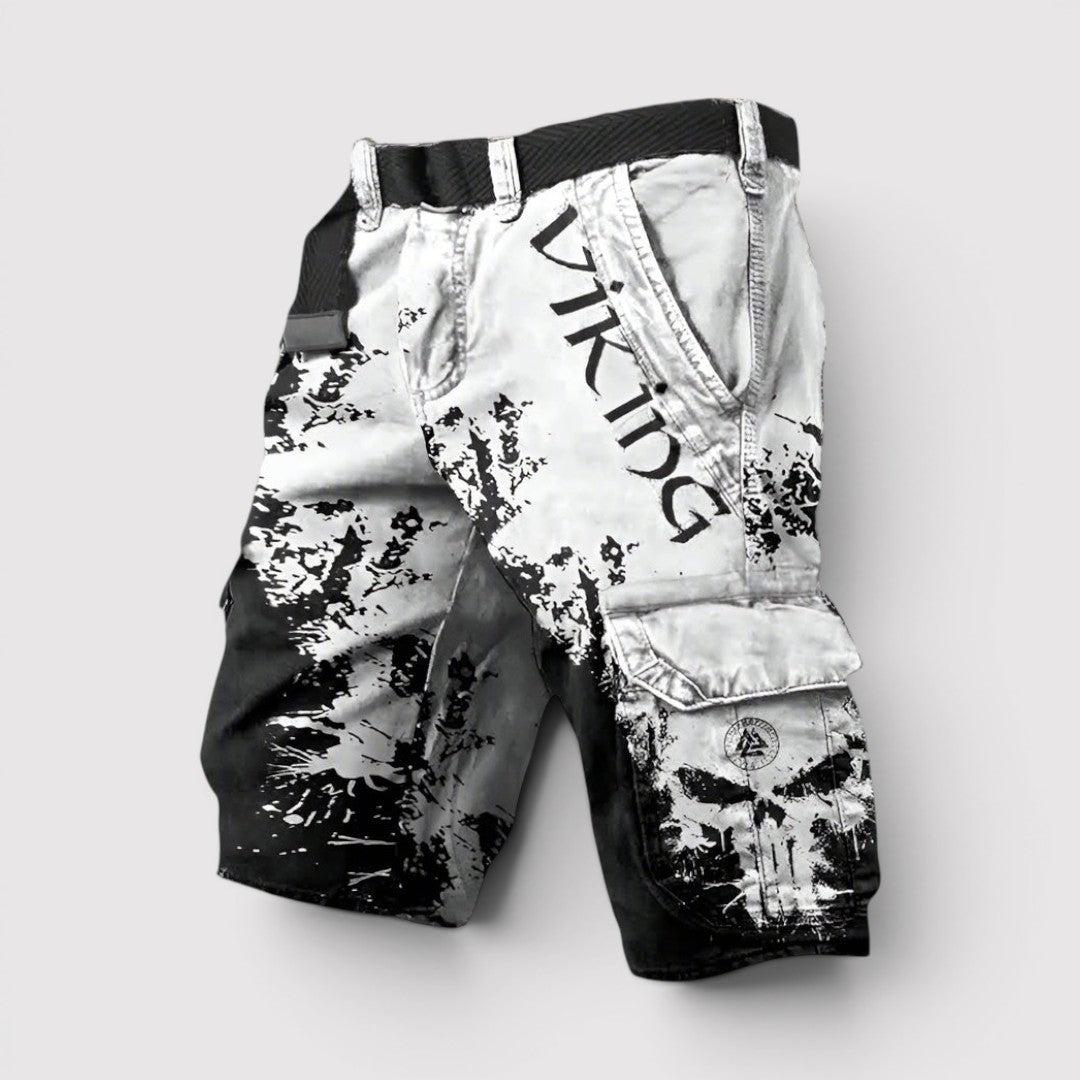 Michael Sydney men's printed cargo shorts, front view