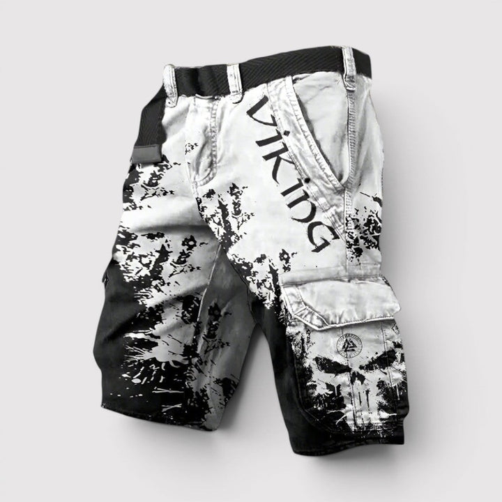 Michael Sydney men's printed cargo shorts, front view