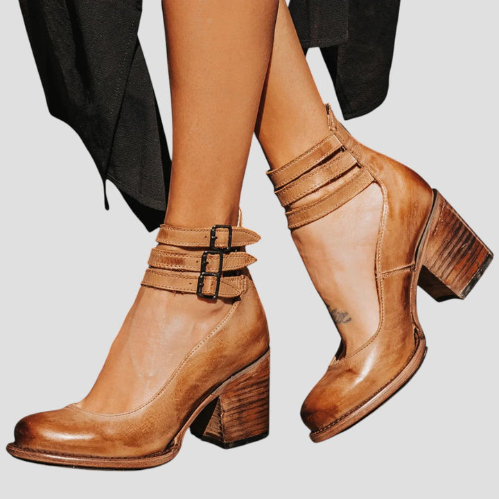 Shirley™ | Ankle-Strap Block Heels